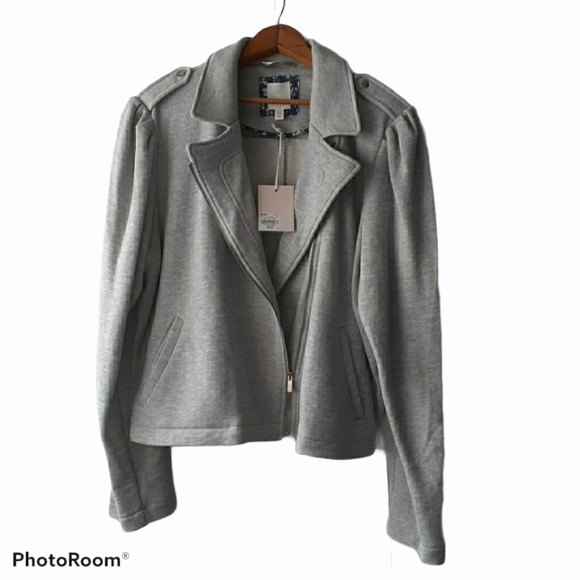 LC Lauren Conrad Jackets & Blazers - LC Lauren Conrad Puffed Sleeve Moto Jacket